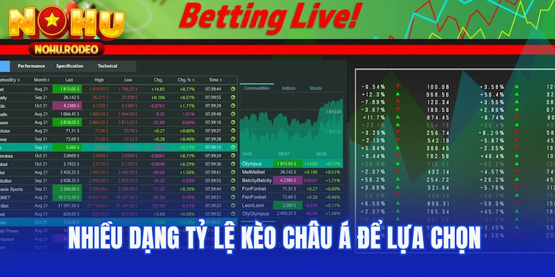 Nhiều dạng tỷ lệ kèo châu Á để lựa chọn